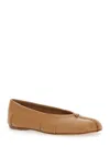 Maison Margiela Pink Balletina Shoes With Tabi Toe And Single Stitch Logo In Leather Woman