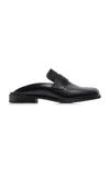 Maison Margiela Tabi City Calf Leather Flat Mules In Black