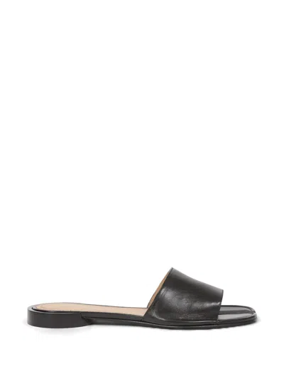 Maison Margiela Tabi Leather Flat Sandals In Black