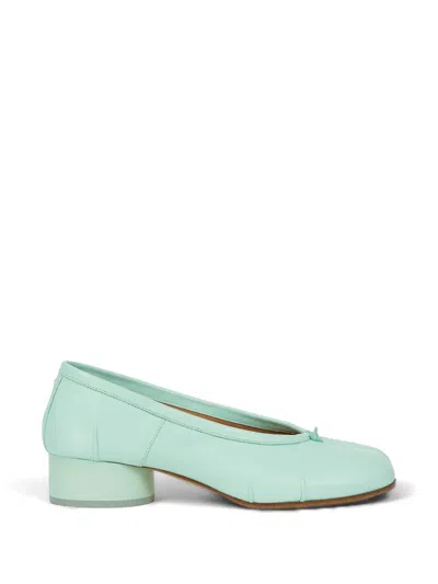 Maison Margiela Tabi Leather Heeled Pumps In Blue