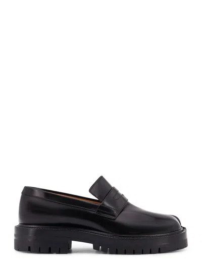 Maison Margiela Tabi Leather Loafers In Black