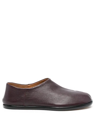 Maison Margiela Tabi Leather Loafers In 紫色