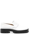 Maison Margiela Tabi Split-toe Glossed-leather Loafers In White