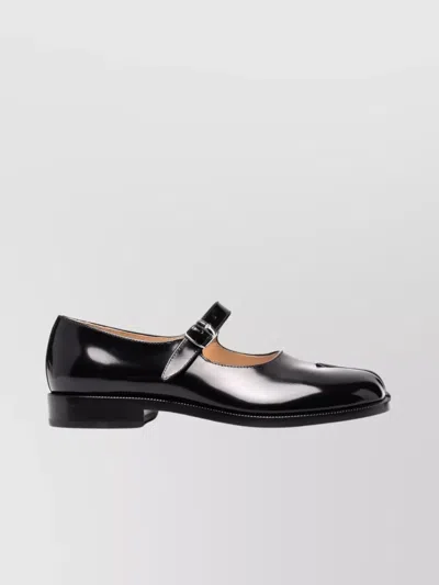 Maison Margiela Bovine Leather Mary Jane Pumps With Sheepskin Detailing And Elegant Buckle Closure In Black