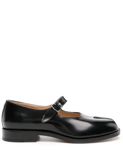 Maison Margiela Bovine Leather Mary Jane Pumps With Sheepskin Detailing And Elegant Buckle Closure In Black