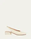Maison Margiela White Slingback Ballet Shoes With Tabi Toe And Low Block Heel In Leather Woman In White