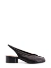 Maison Margiela Tabi 30 Leather Slingback Pumps In Black