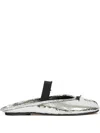Maison Margiela Tabi Leather Slip-on Mules In Silver