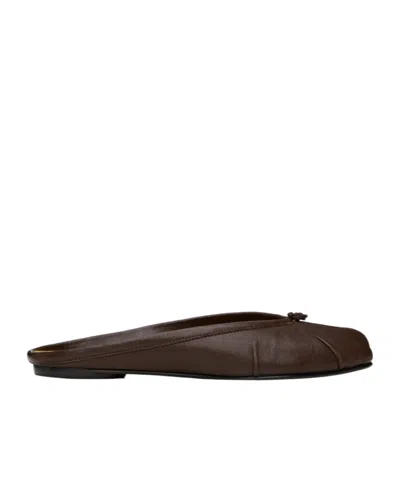 Maison Margiela Tabi Leather Slippers In Black