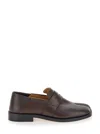 Maison Margiela Tabi Split-toe Collapsible-heel Leather Loafers In Brown