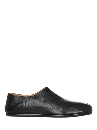 Maison Margiela Tabi Leather Babouche Shoes In Black