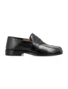 Maison Margiela 20mm Tabi Brushed Leather Loafers In Black