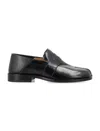 Maison Margiela Split Toe Leather Loafers With Iconic Design In Black