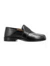 Maison Margiela Split Toe Leather Loafers With Iconic Design In Black