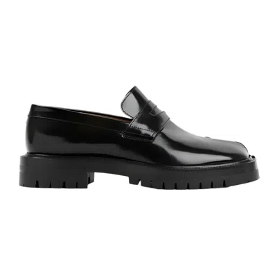 Maison Margiela 30mm Tabi County Leather Loafers In Black