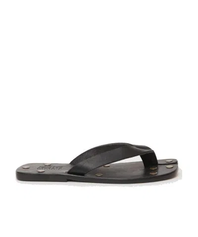 Maison Margiela Tabi Logo Sandals In Black