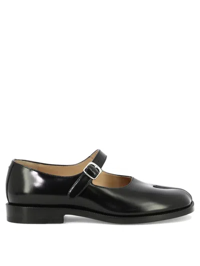 Maison Margiela Bovine Leather Mary Jane Pumps With Sheepskin Detailing And Elegant Buckle Closure In Black