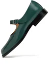 Maison Margiela Tabi Mary-jane Brushed Leather In Green