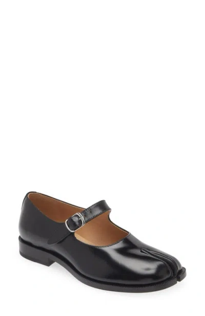 Maison Margiela Mary Jane Mini Heel Shoes With Buckle Strap In Black