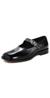 Maison Margiela Tabi Mary Jane Flats Silver/black In Black