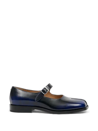 Maison Margiela Tabi Mary Jane Leather Loafers In Blue