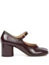 Maison Margiela Tabi Mary Jane Pumps In Patent Leather In Wine In Burgundy