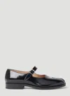 Maison Margiela Bovine Leather Mary Jane Pumps With Sheepskin Detailing And Elegant Buckle Closure In Black