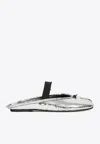 Maison Margiela Tabi Metallic Leather Flat Mules In Multi