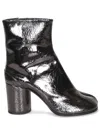 Maison Margiela Tabi 80mm Leather Ankle Boots In Black