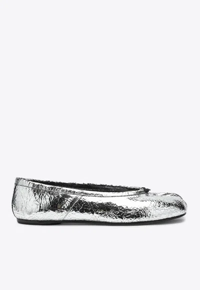 Maison Margiela Tabi Mirrored Leather Ballet Flats