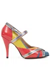 Maison Margiela Colour-block Split-toe Pumps In Red