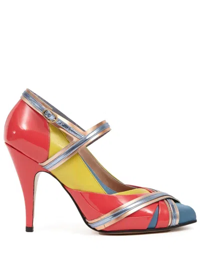 Maison Margiela Colour-block Split-toe Pumps In Red