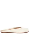 Maison Margiela Tabi Calf Leather Flat Mules In Neutral