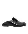 Maison Margiela Tabi City Calf Leather Flat Mules In Black