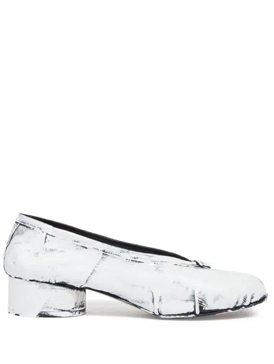 Maison Margiela Tabi 30mm Ballerina Shoes In Black / White