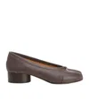 Maison Margiela Ballerina Shoes In Soft Textured Leather In Brown