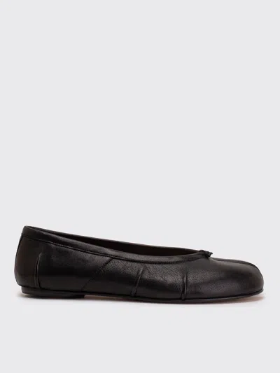 Maison Margiela Tabi Leather Split-toe Ballerina Flats In Black