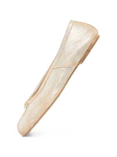 Maison Margiela Tabi New Ballerinas In Gold