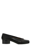 Maison Margiela Womens Black Tabi Ballerina Leather Heeled Shoes Eur 36 / 3 Uk In Black
