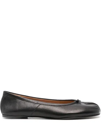 Maison Margiela Black Leather Tabi Ballerinas With Iconic Tabi Split-toe