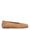 Maison Margiela Tabi New Beige Leather Ballet Flats In Brown