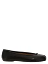Maison Margiela Black Leather Tabi Ballerinas With Signature Detailing In Black