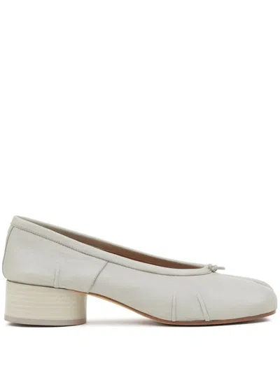 Maison Margiela Tabi New Leather Ballerina Shoes In Off White