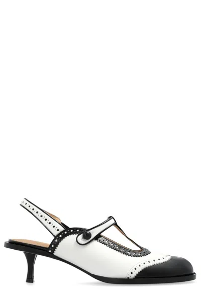 Maison Margiela Tabi Panelled Slingback Pumps In Multi