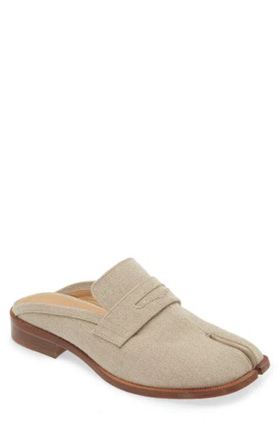 Maison Margiela Tabi Penny Loafer Mule In Natural