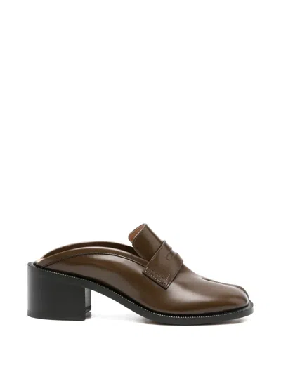 Pre-owned Maison Margiela Tabi Penny Mules In Brown
