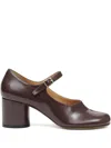 Maison Margiela Tabi Mary Jane 60 Glossed Leather Pumps In Burgundy