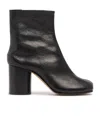 Maison Margiela Ankle Block Heel Round Toe Boots In Black