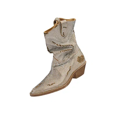 Maison Margiela Tabi Rhinestone Western Boot Man Silver