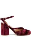 Maison Margiela Red Ankle Strap Pumps In Black